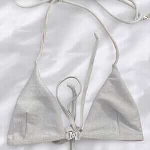 MESHKI silver shimmer bikini